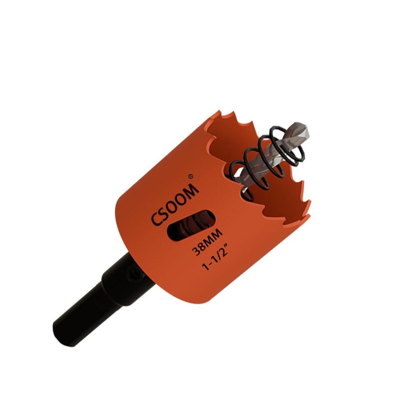 CSOOM 1-1/2" (38mm) Bi-Metal Hole Saw for Plastic, Wood, Plywood, Thin Steel and Thin Aluminum Sheets - Image 1